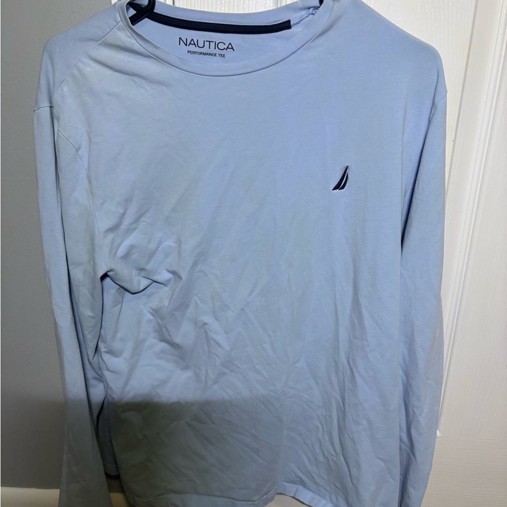 Nautica Men's Long Sleeve Shirt in Light Blue